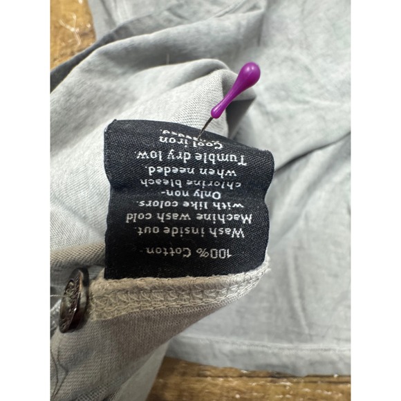 Rock & Republic Mens Gray Acid Wash Short Sleeve Polo Shirt Large RR141101 - Picture 7 of 8